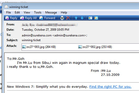 Jacky Lu win lottery comment