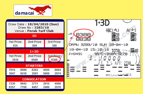 Damacai 4d result_18_April_10