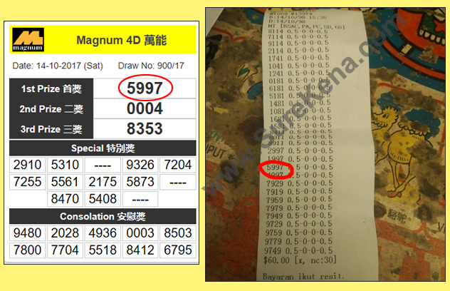 Magnum 4D Result - 14 October 2017