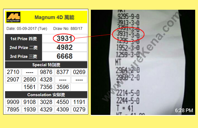Magnum 4D Result - 5 September 2017