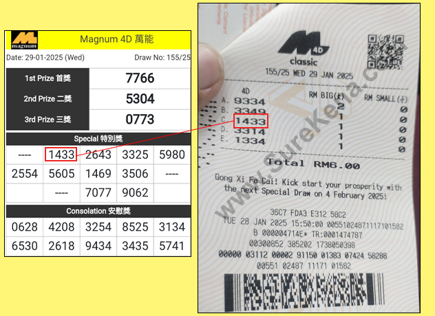 Toto 4D Result - 29 January 2025