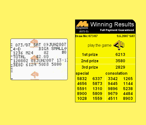 magnum 4d result - 9 June 2007