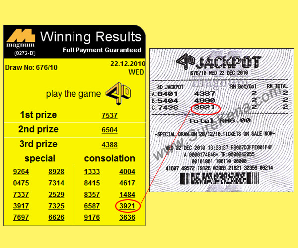 Magnum 4d result - 22 Dec 2010