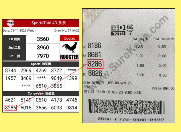 Toto 4D Result - 25 October 2023