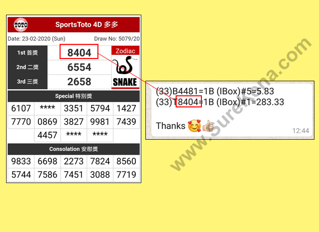 Toto 4D Result - 25 January 2020