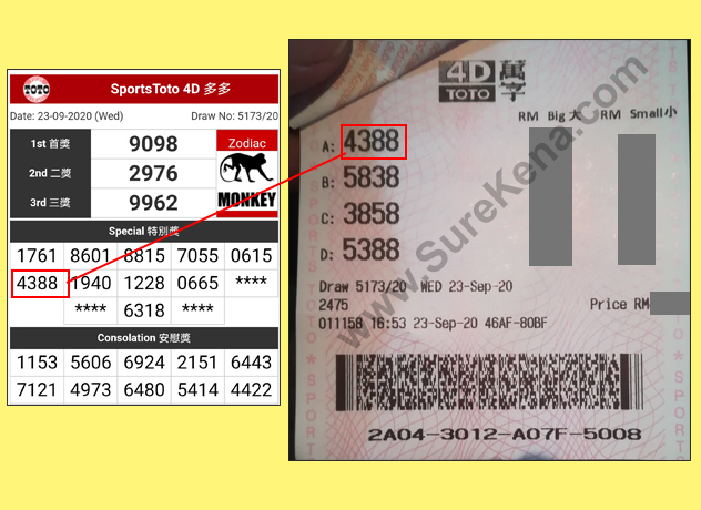 Toto 4D Result - 23 September 2020