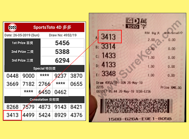 Toto 4D Result - 26 May 2019