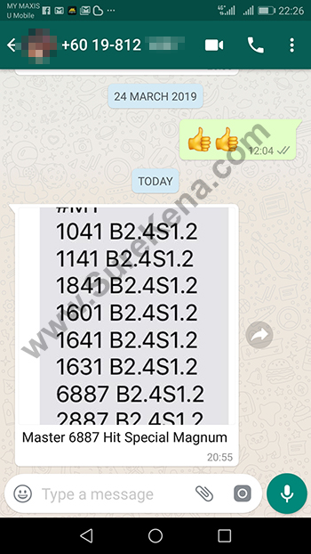 whatsapp send lottery 4d win ticket