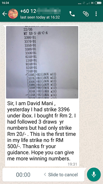whatsapp send win 4d pirated ticket