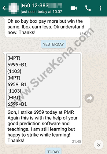 whatsapp lottery 4d win ticket