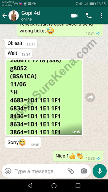 whatsapp lottery 4d win ticket