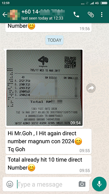 whatsapp win magnum 4d - 15 March 2017