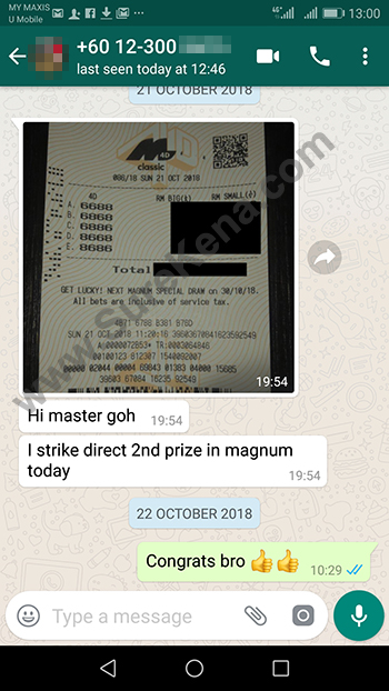 whatsapp send lottery 4d win ticket