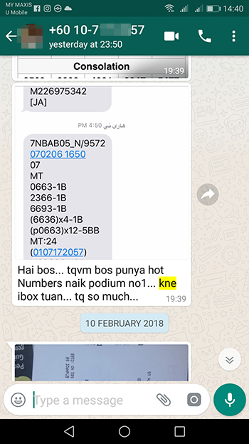 whatsapp magnum menang 4d tiket