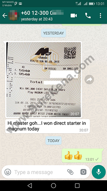 whatsapp send lottery 4d win ticket