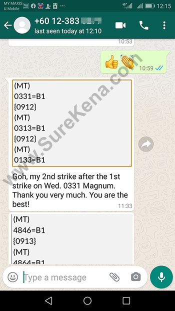 whatsapp lottery 4d win ticket