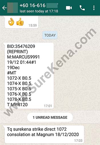 whatsapp lottery 4d win ticket