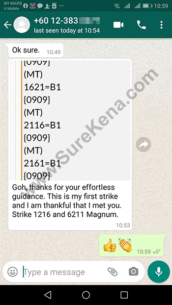 whatsapp lottery 4d win ticket
