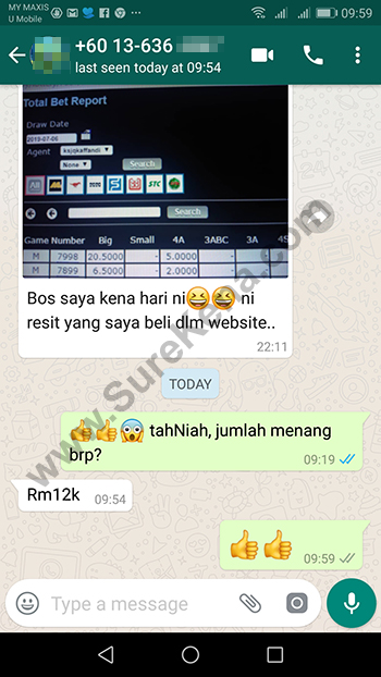 whatsapp lottery 4d win ticket