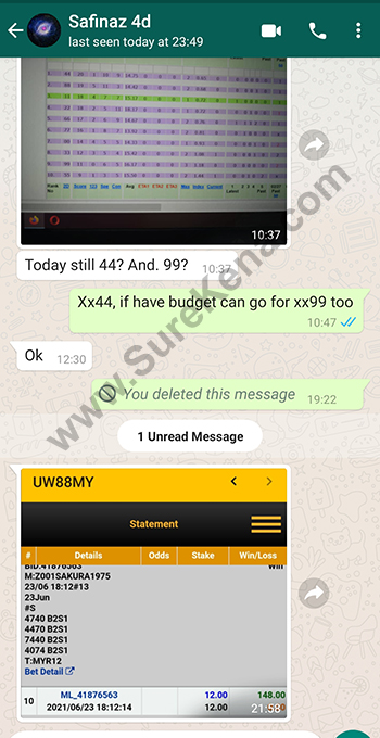 whatsapp lottery 4d win ticket