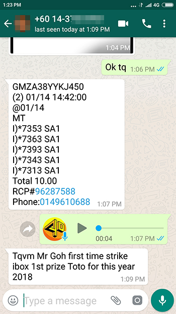 whatsapp 4d toto win ticket