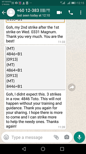 whatsapp lottery 4d win ticket